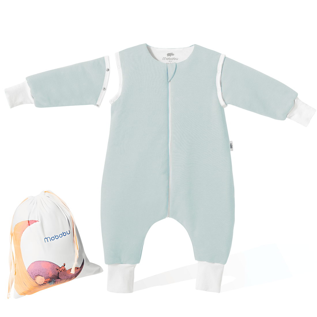 2.5 TOG - Ganzjahres Baby Schlafsack mit Füßen &amp; abnehmbaren Ärmeln - Herbst &amp; Winterschlafsack