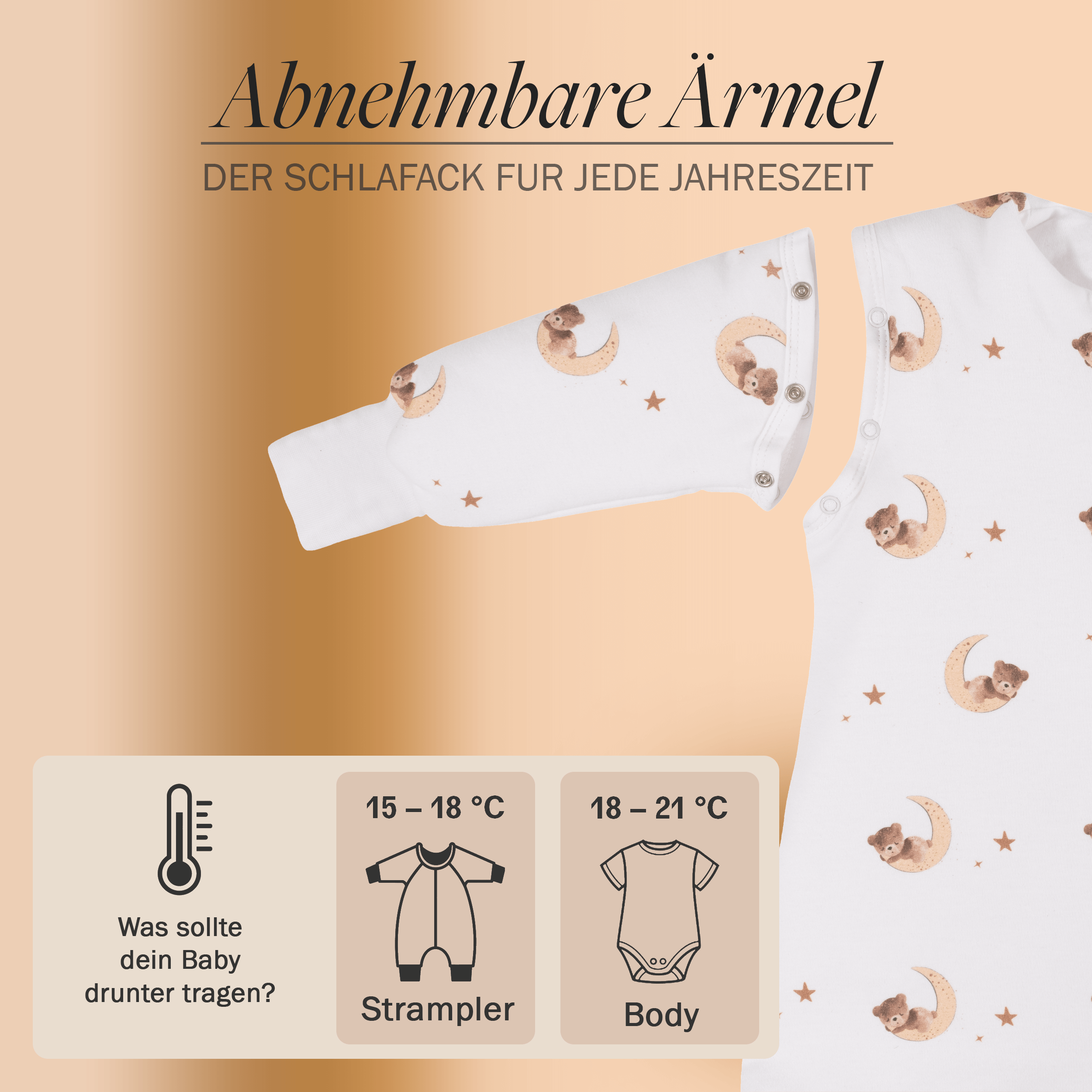 Schlafsack mit Füßen 1.5 TOG