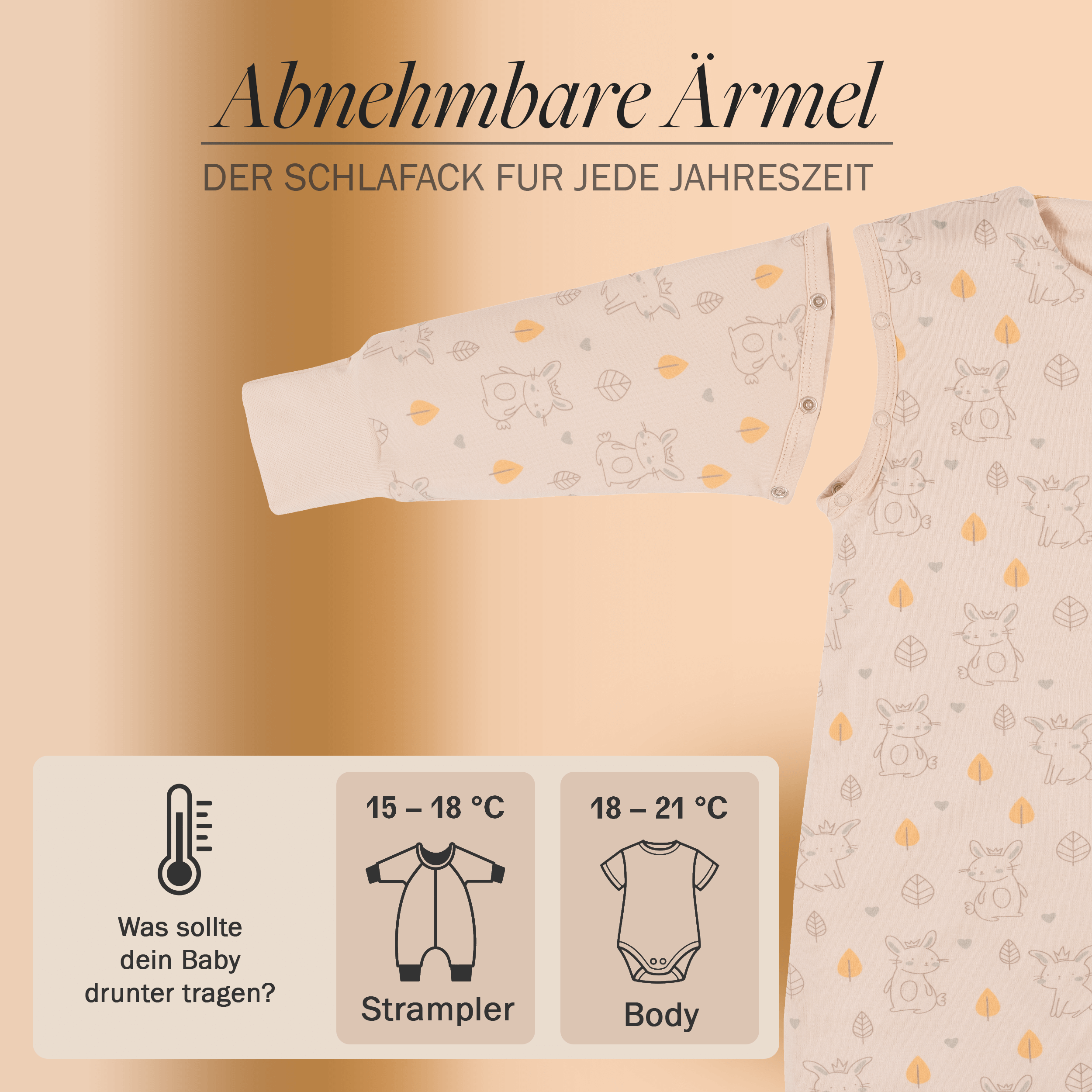 Schlafsack mit Füßen 1.5 TOG