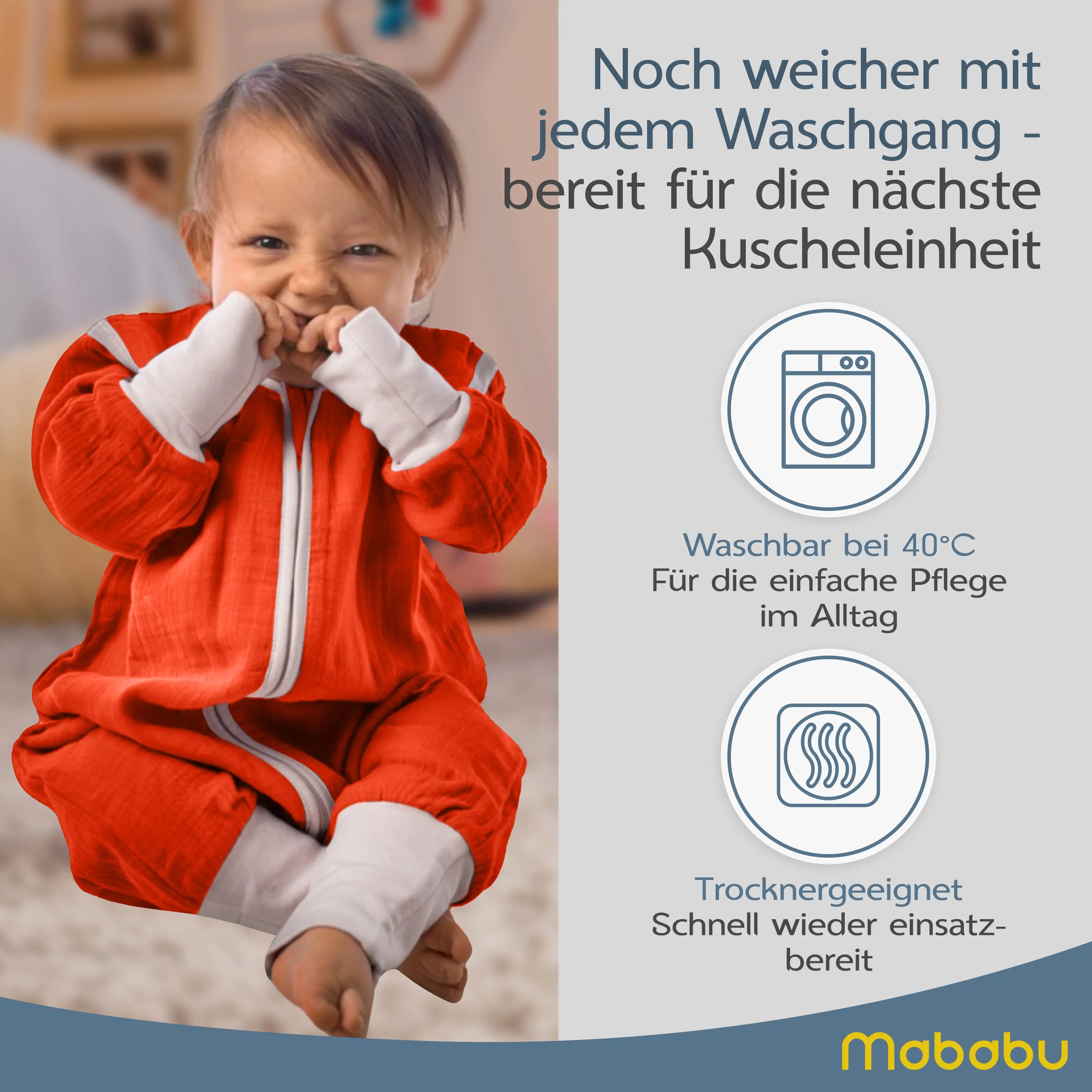 Musselin Sommer Schlafsack mit Füßen 0.5 TOG