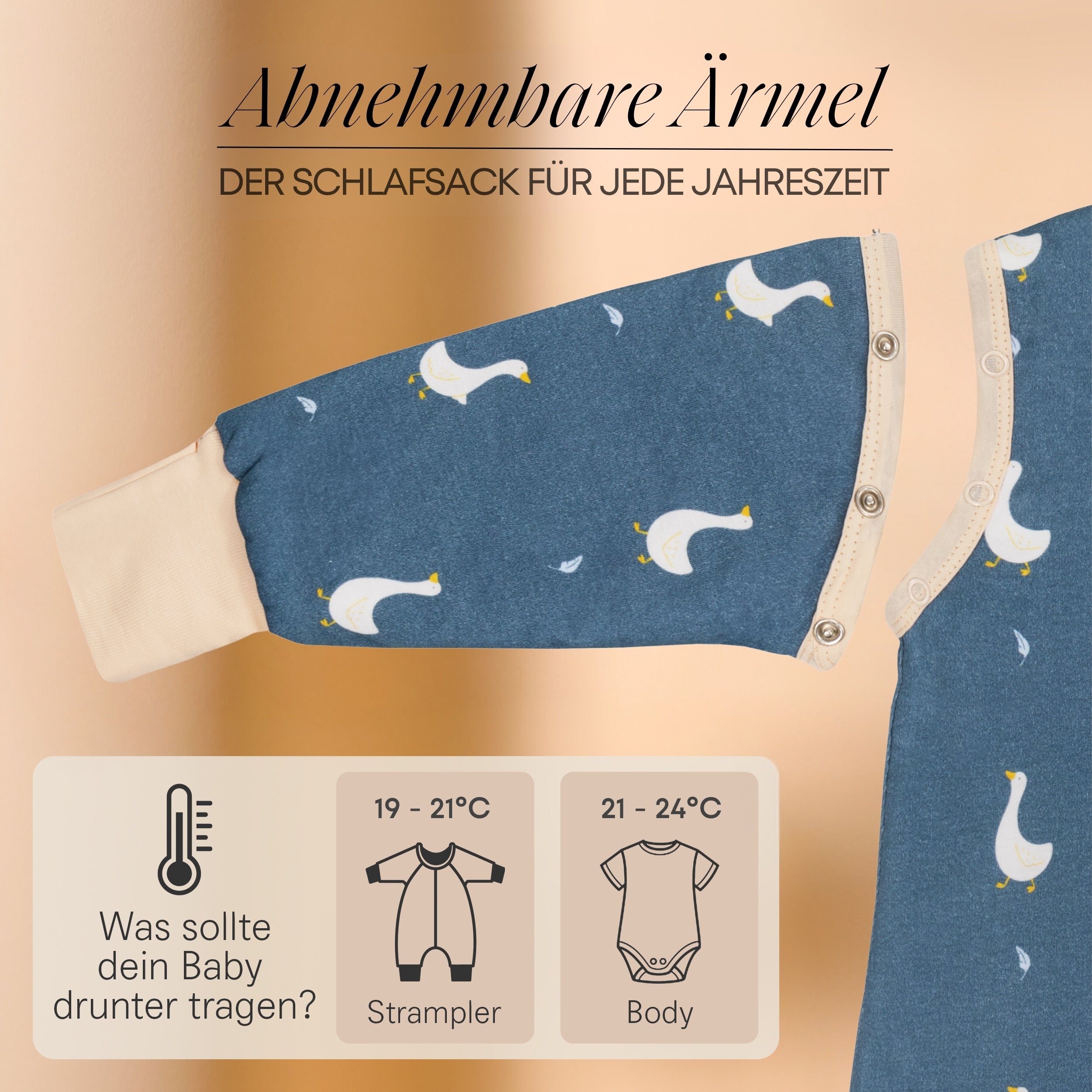 Schlafsack mit Füßen 1.5 TOG