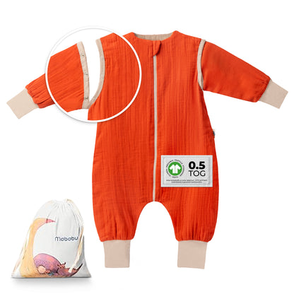 Musselin Sommer Schlafsack mit Füßen 0.5 TOG
