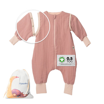 Musselin Sommer Schlafsack mit Füßen 0.5 TOG