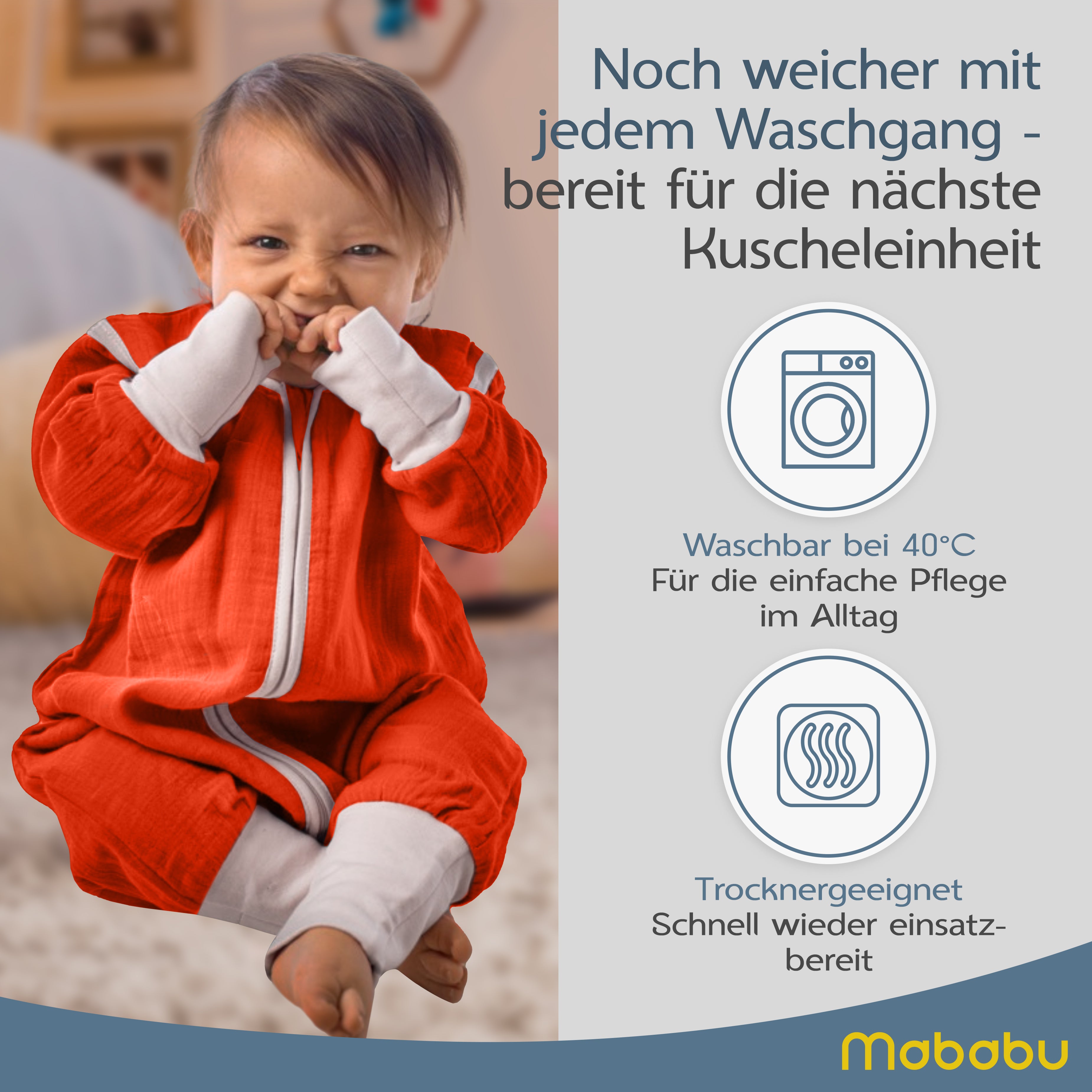 Musselin Sommer Schlafsack mit Füßen 0.5 TOG