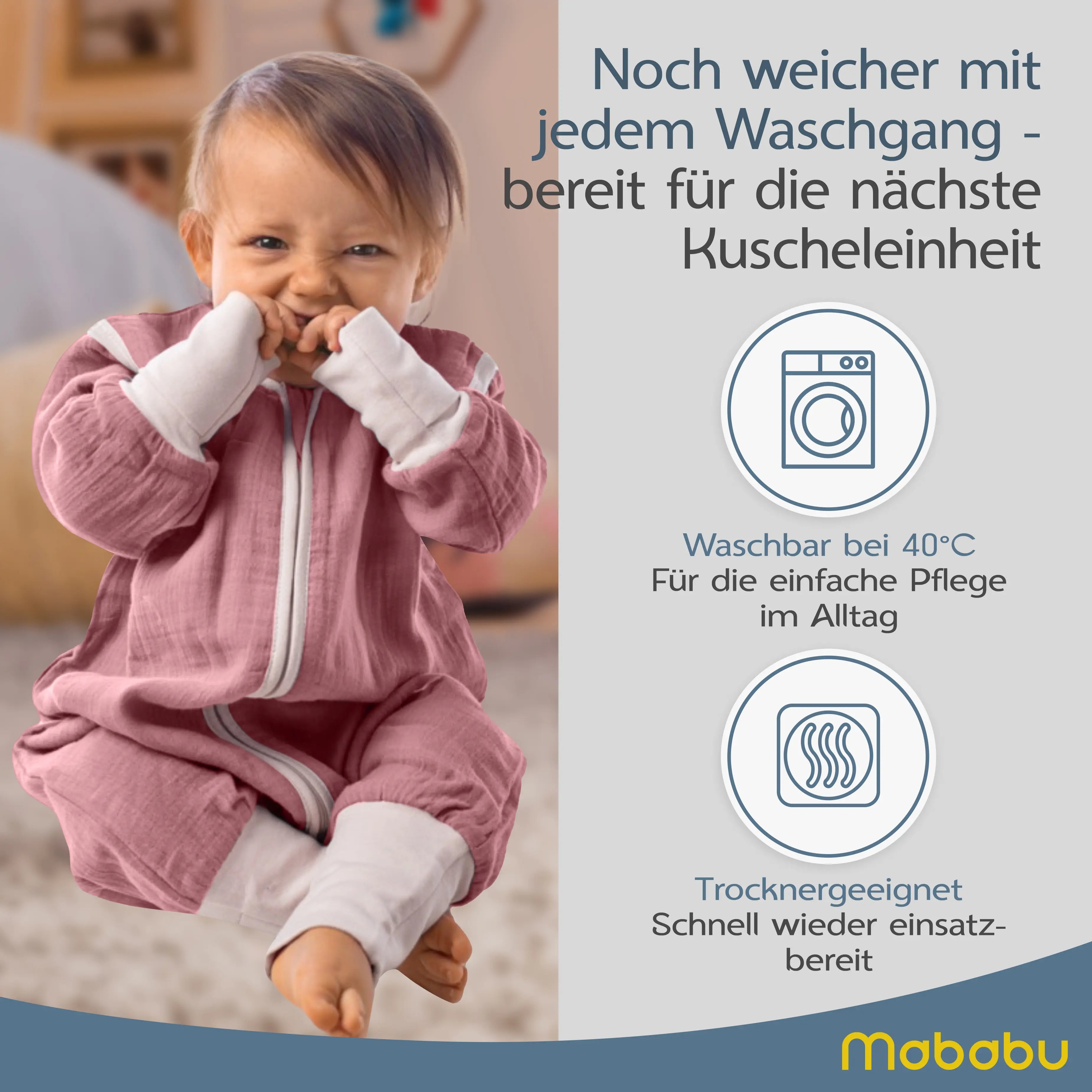 Musselin Sommer Schlafsack mit Füßen 0.5 TOG