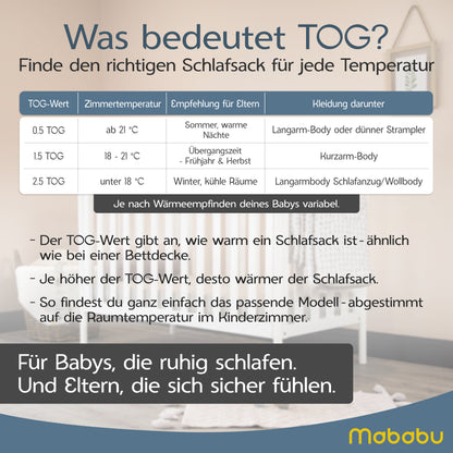 Musselin Sommer Schlafsack mit Füßen 0.5 TOG