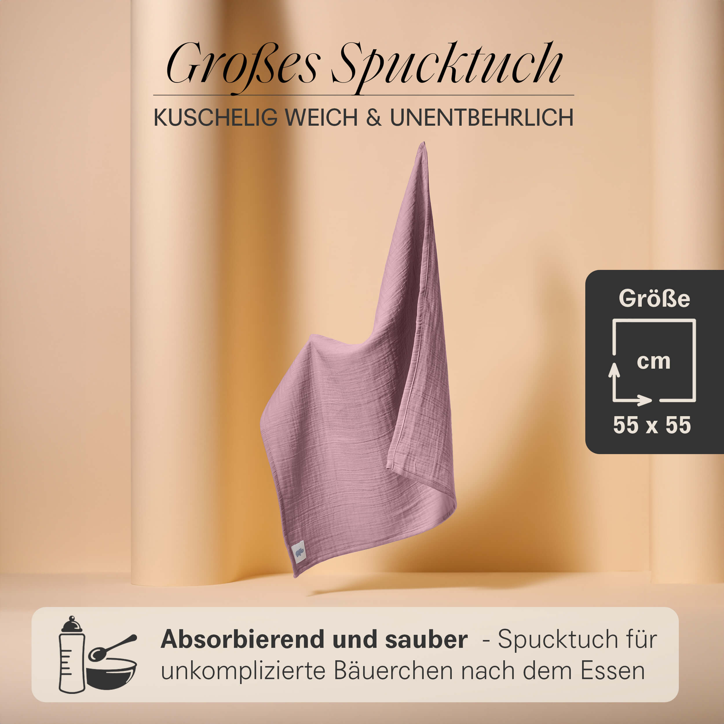 Musselin Geschenkset mit Schmusetuch, Beißring, Spucktuch und Tasche in edler Geschenkverpackung