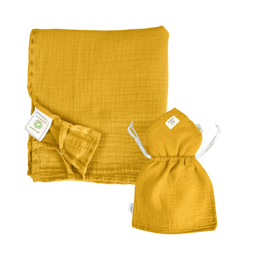 Panno di mussola 4 in 1 - panno per fasce, panno per il sonno, panno per l'allattamento e coperta per gattonare, panno di mussola, panno di molton, panno per le coccole, coperta leggera, fasciatoio, protezione dal sole e dalla privacy.